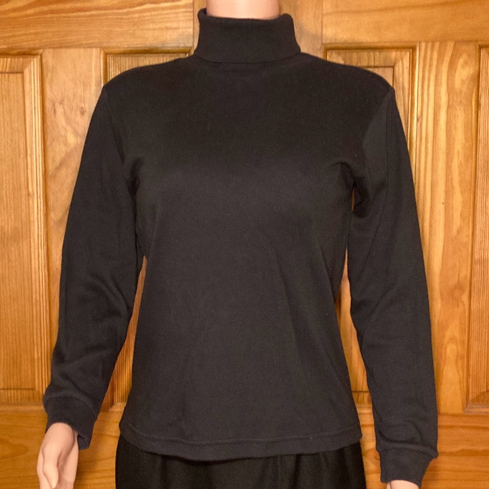EUC Cherry Stix Limited Vintage 80s Turtleneck Top Long Sleeve Black S Small